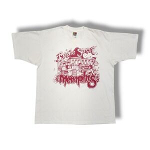 Fruit of the Loom White Tee with Red Graphic